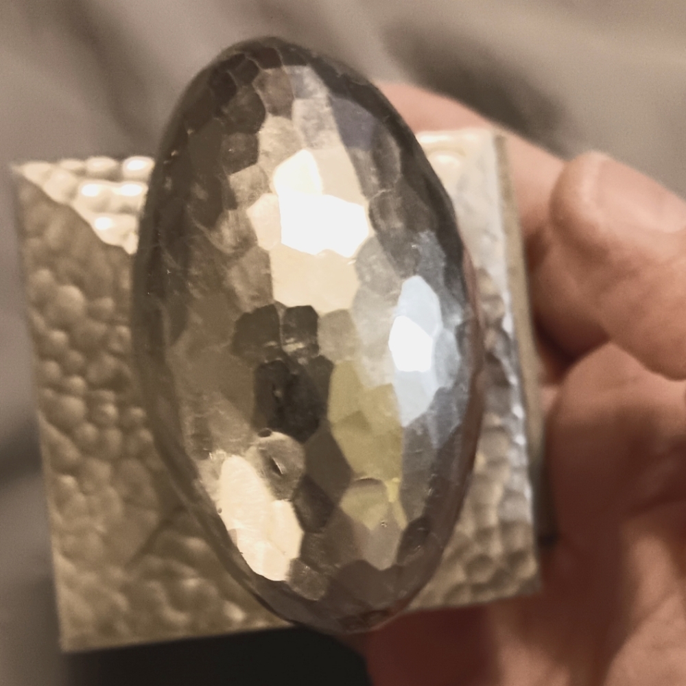 Hammered Texture Nickel Art Deco door knob